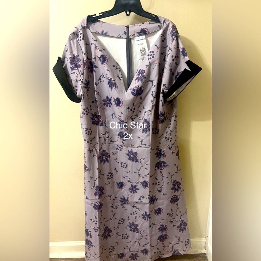 ChicStar Purple & Black Plus Sized Retro Inspired Dress
